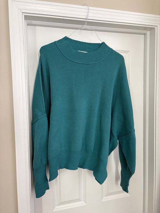 Zenana Outfitters Sweaters - Zenana Oversized Tunic Crewneck Sweater Teal Women’s Large Easy Street Tunic